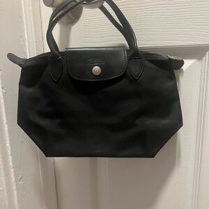 Longchamp Black Mini Nylon Top Handle Bag